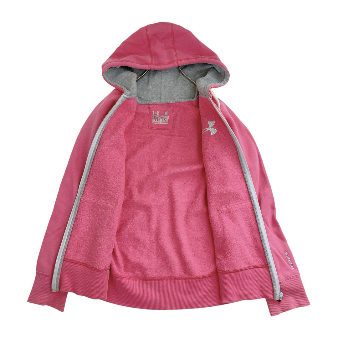 UNDER ARMOUR - 10T189☆ UNDER ARMOUR ピンク 裏起毛 フルジップ