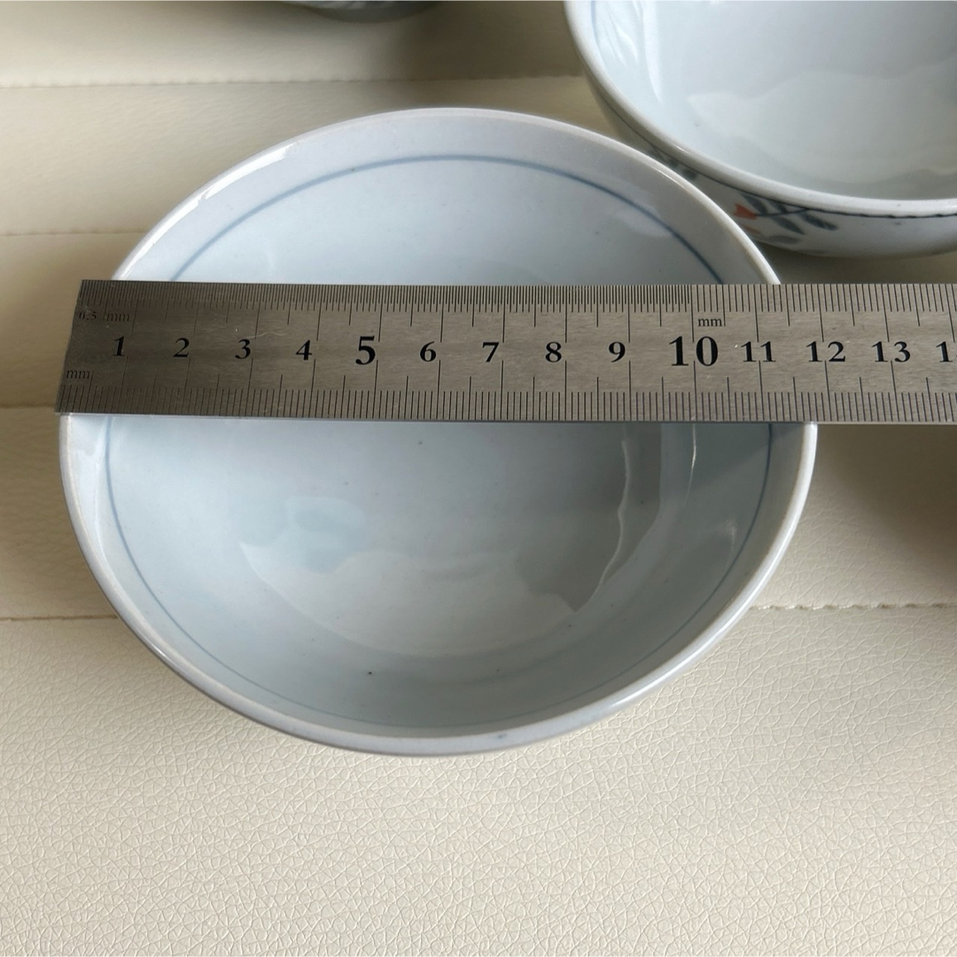 有田焼 - 有田焼 華窯 絵変わり 染付 赤絵 飯碗揃 5枚セット ご飯茶碗