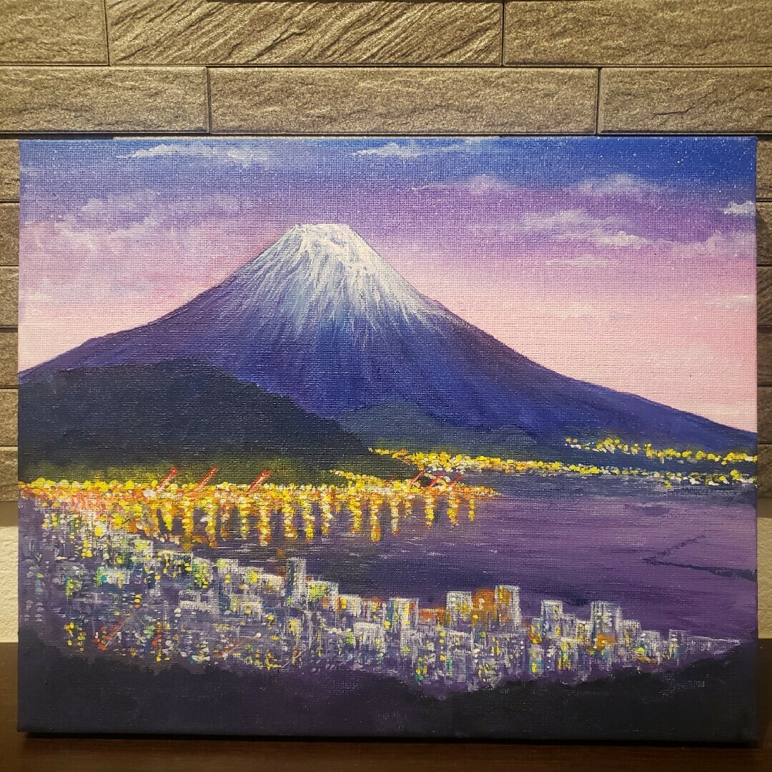 金色背景の富士山 風景画 富士 絵画 原画 現代アート アート