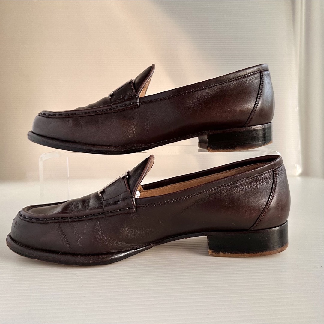 HERMES - HERMES エルメス コンスタンス H金具 ローファー 革靴