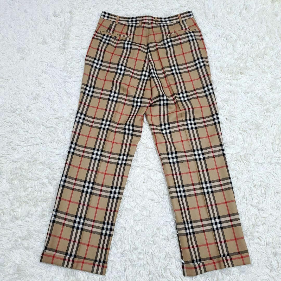 BURBERRY - 極美品 L バーバリー ウール100 ノバチェックパンツ
