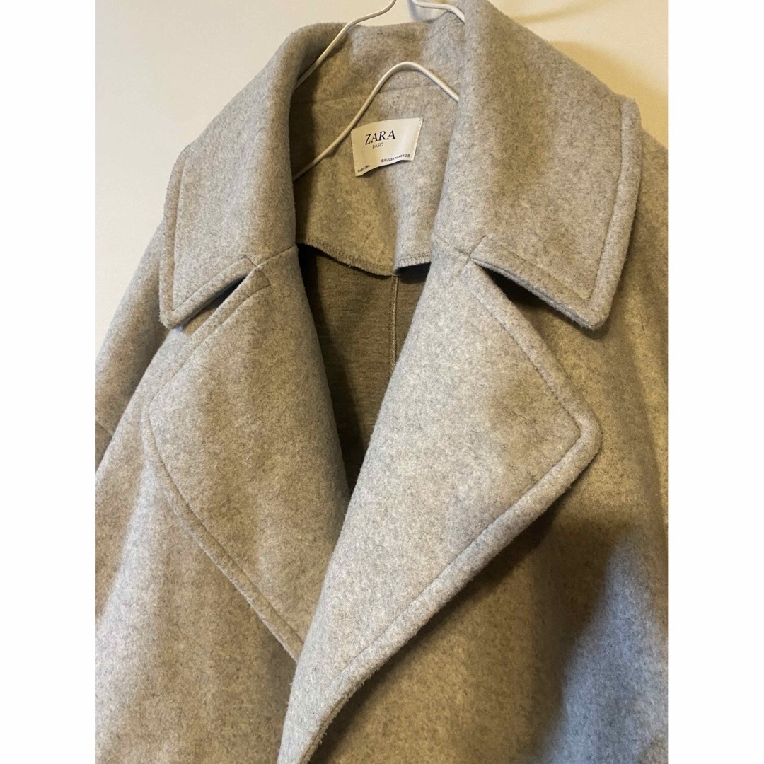 ZARA - M ZARAザラ ウール調オーバーサイズショートコート グレーの