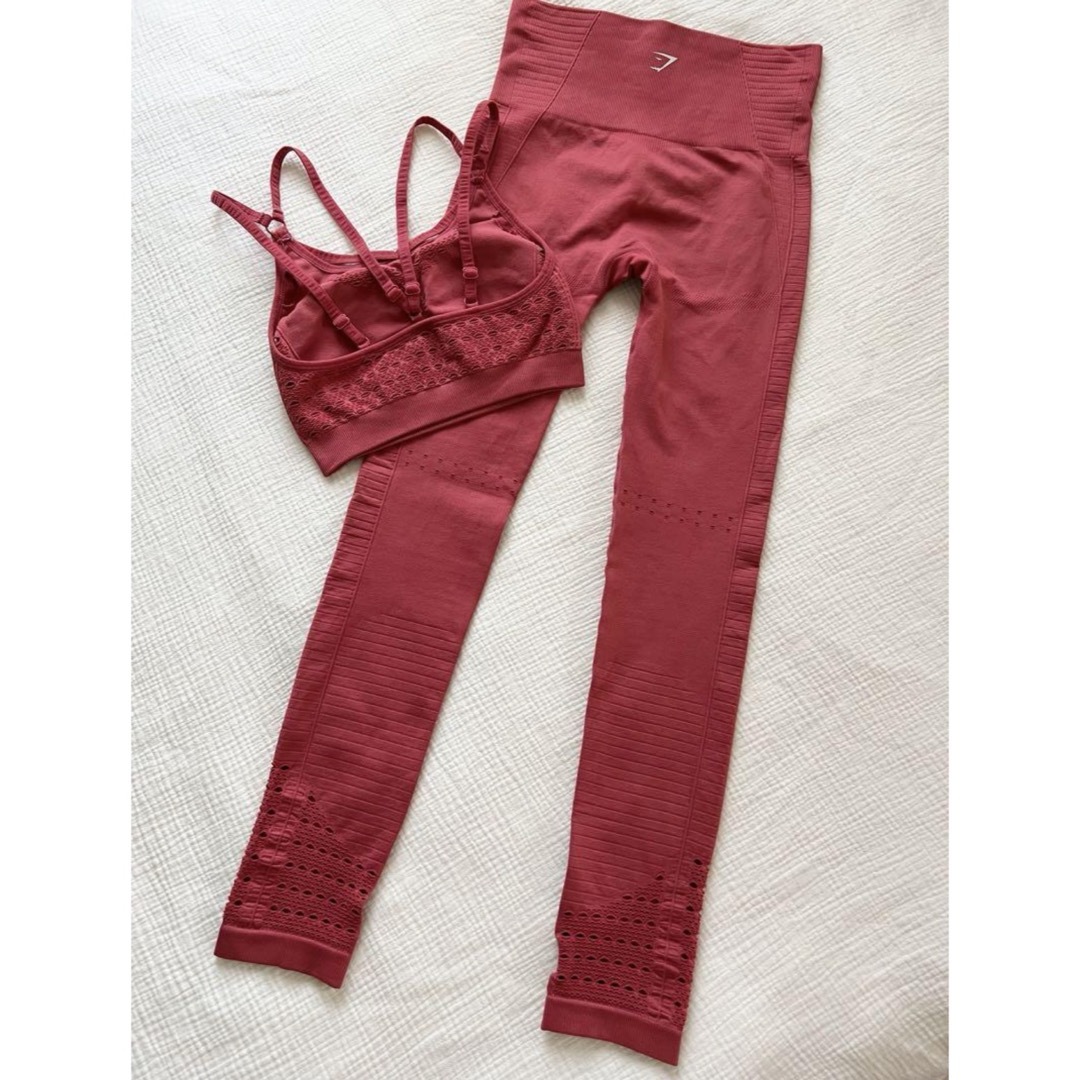 lululemon - gymshark 美品 XSシームレス レギンス、トップ セットの