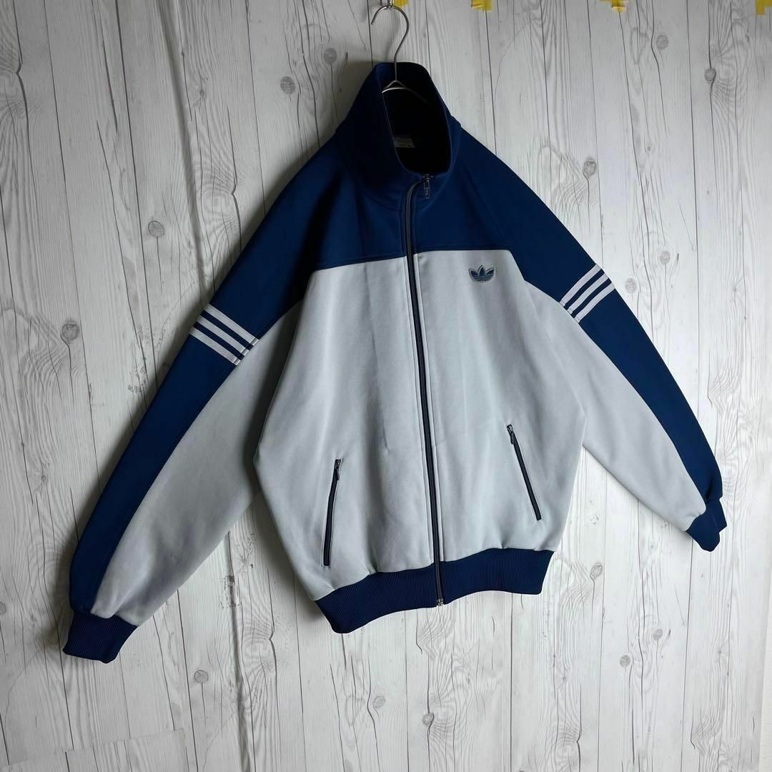 90s 西ドイツ アディダス 刺繍ロゴ ジャージ セットアップ L デサント