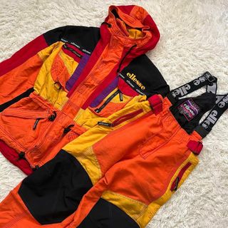 松*様 ellesse オレンジ 防水ジャケット・パンツセット、スキー