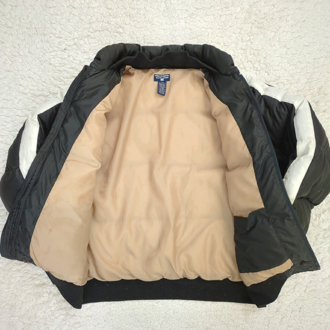 POLO RALPH LAUREN - 希少 90s POLO JEANS ダウンジャケット ライン 黒
