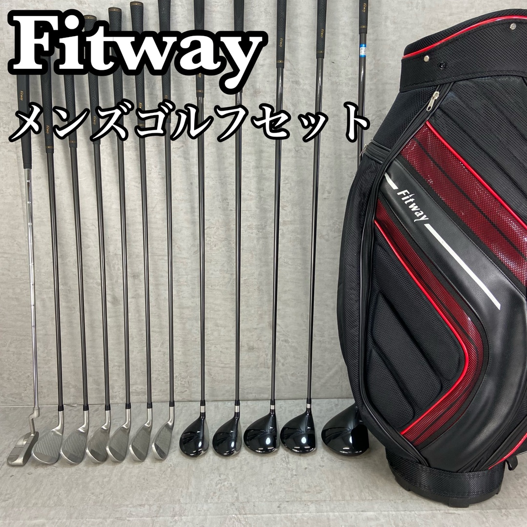 V481 FITWAY メンズ ゴルフ クラブ セット フレックスR 赤 黒 V481
