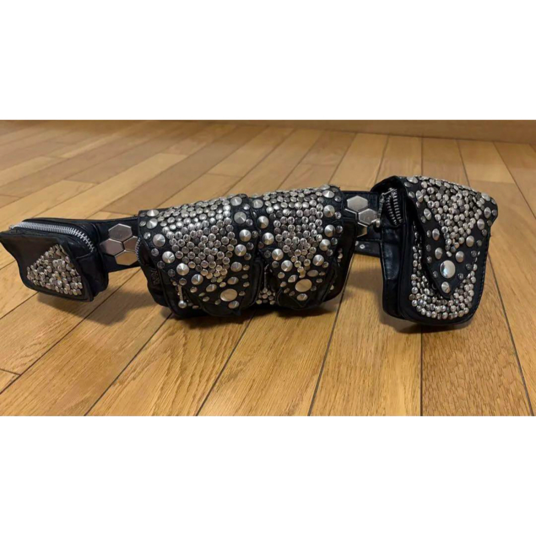 Kmrii hip bag with CRAZY SILVER STUDDED
