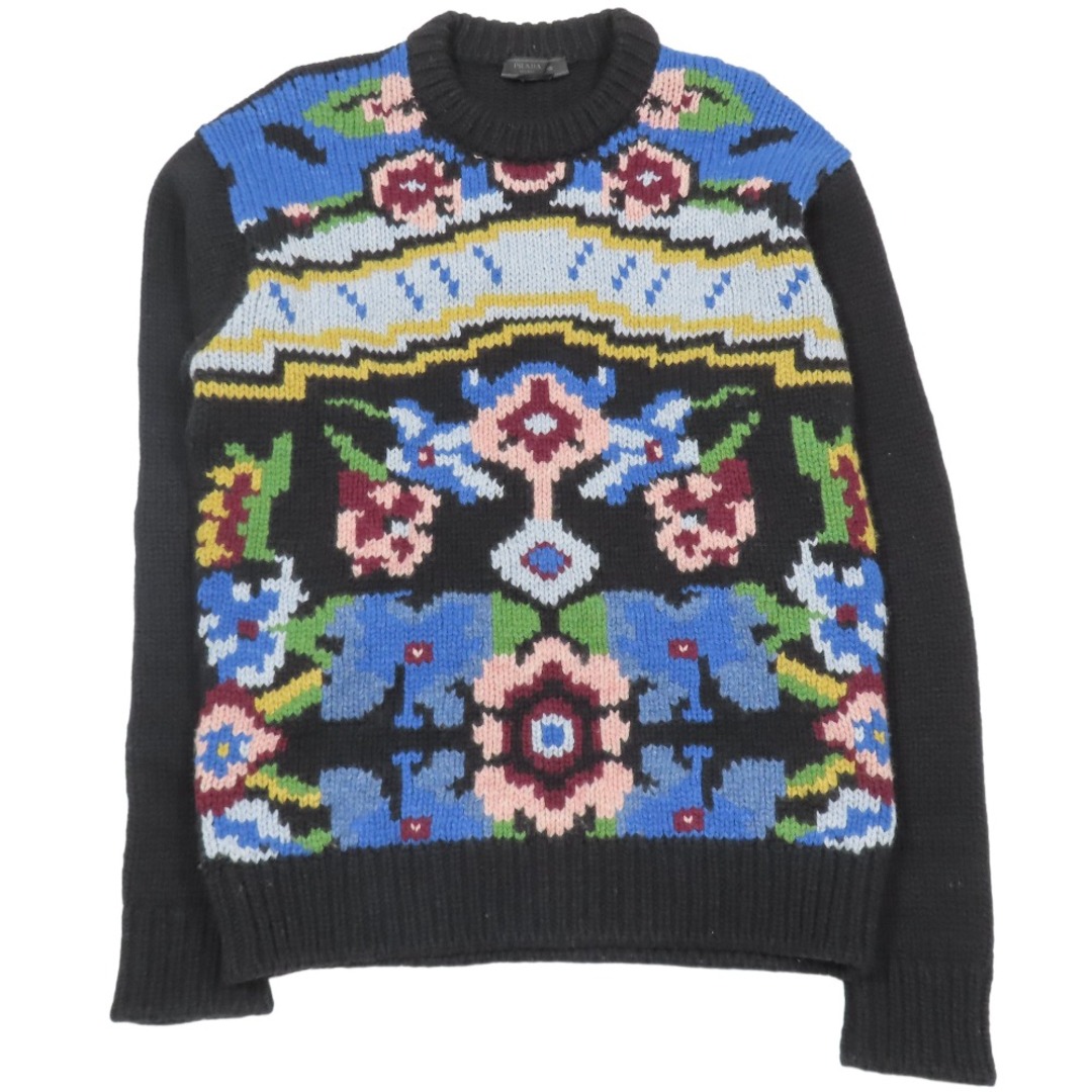 PRADA - 良品 18AW PRADA プラダ ヴァージンウール 総柄 ニット
