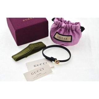 GUCCI グッチ スクエアGロゴエナメルブレスレット ブラック ゴールド