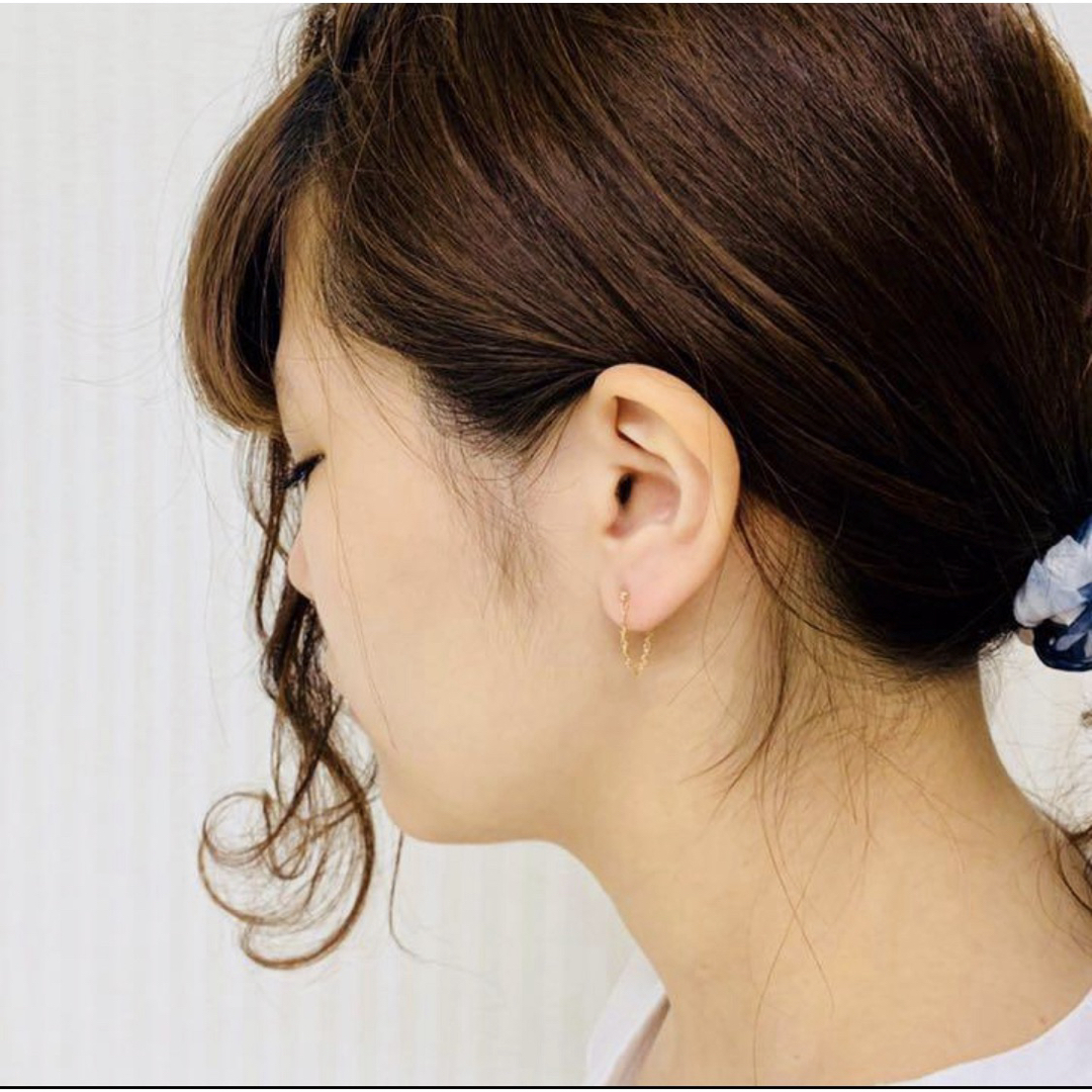 K18 ピアス フープ 18K フープピアス 18KYG 刻印 ツイスト フープ