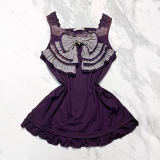 00s 希少 axes femme ビッグリボンカシュクールフリルキャミワンピ 00s