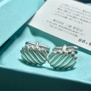 ティファニー クロスライン カフス SV925 シルバー アクセサリー 美品