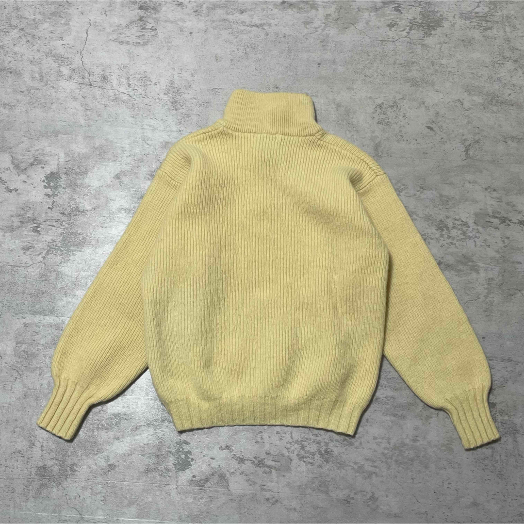 YSL イヴサンローラン ロゴ 刺繍 ハーフジップ ニット セーター イエロー