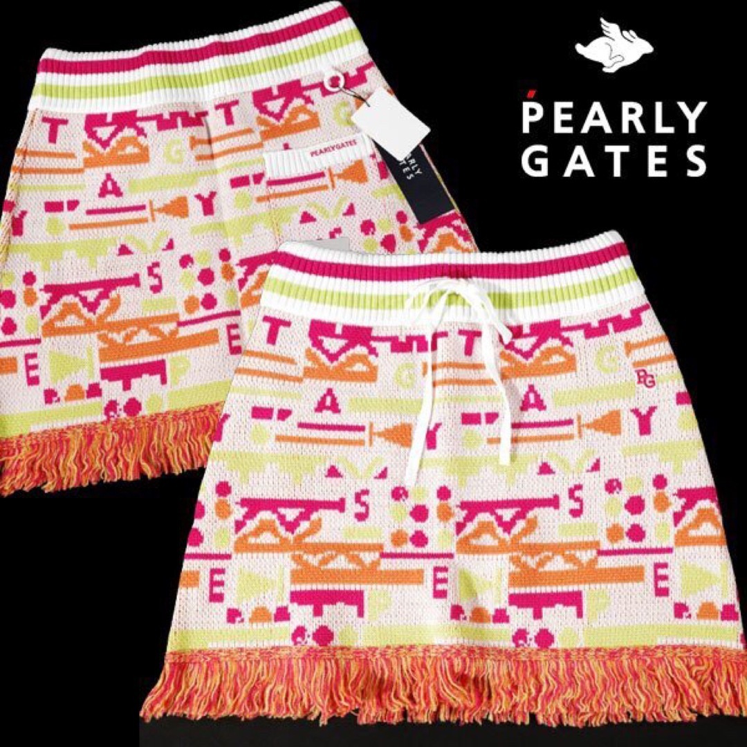 PEARLY GATES - 【PEARLY GATES】秋冬 ウール混 フリンジニット