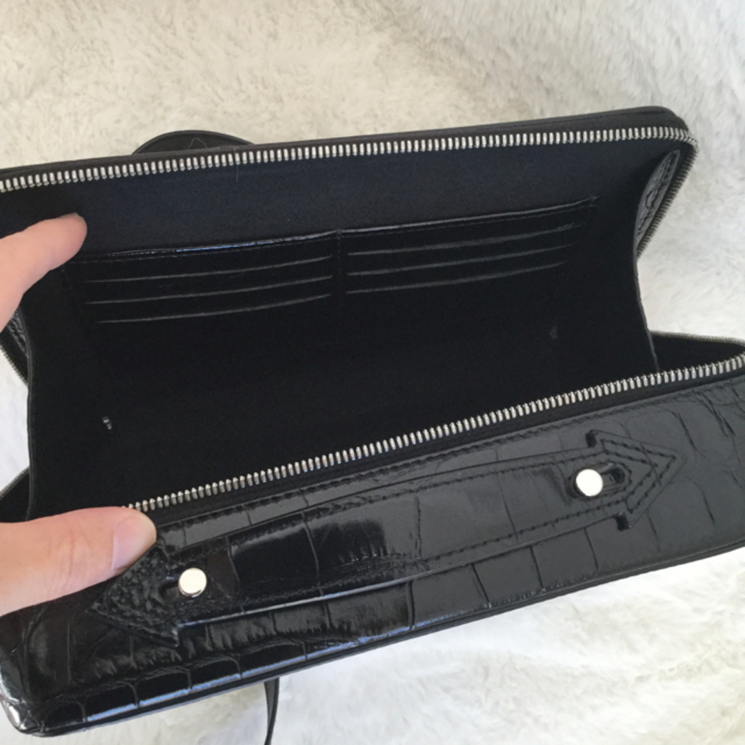 versaceヴェルサーチ2wayショルダーバッグクロコ型押しベルサーチ