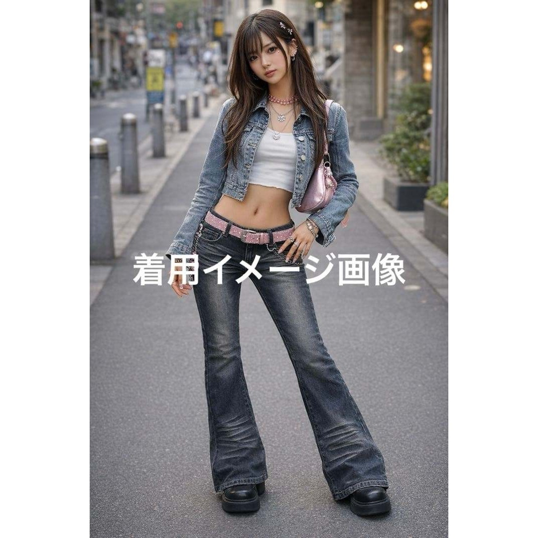 美品】黒デニム フレアデニム Y2K 平成 ギャル 美シルエットの通販 by