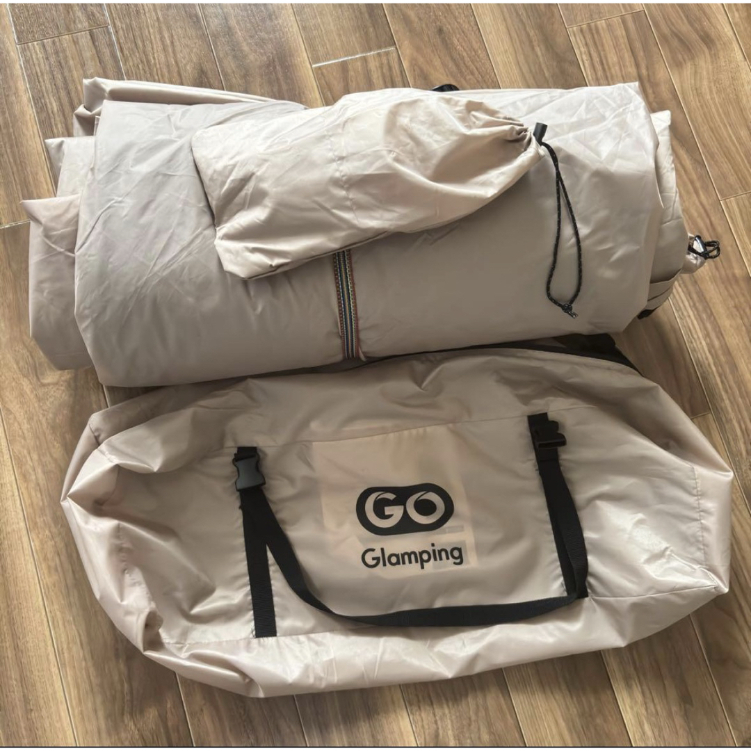 GOGlamping ワンポールテント キャノピー付 ベージュ 20日までセール