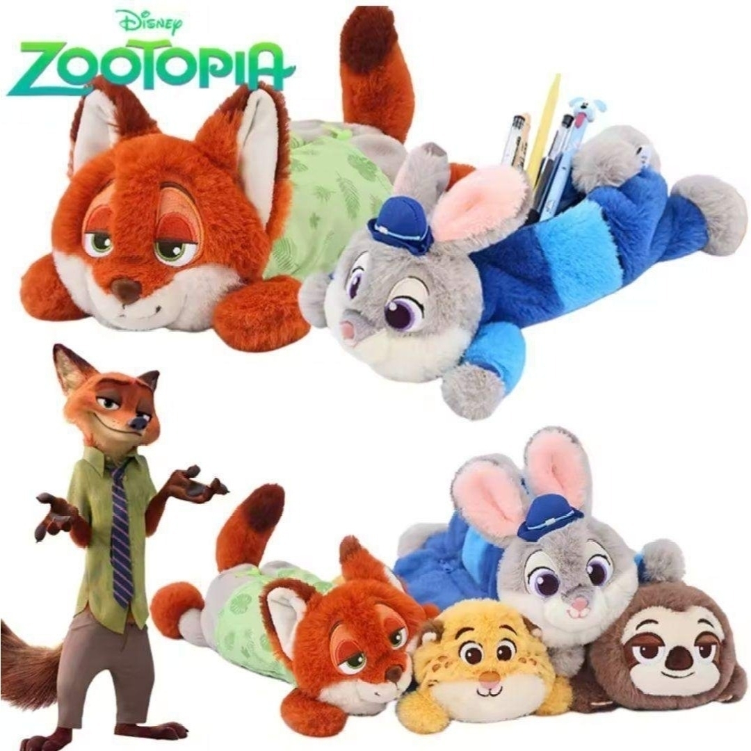 Disney - ズートピア ニック ぬいぐるみ ペンケース 筆箱 大容量