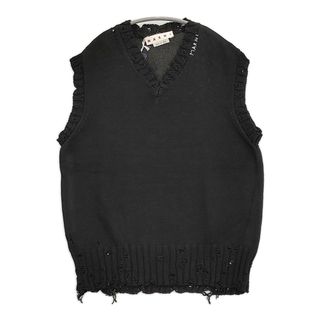 MARNI - 20aw MARNI ウール リブ モックネック ニット ベスト ネイビー