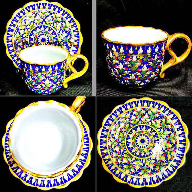 タイ王室御用達手書き ベンジャロン焼カップ＆ソーサーの通販 by 凛