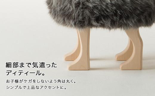 匠工芸】アニマルスツール ウルフグレーミックスver.2 （Sサイズ）家具