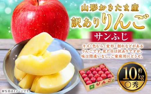 訳あり】 山形県おきたま産 りんご （サンふじ）（〇秀） 28玉～46玉