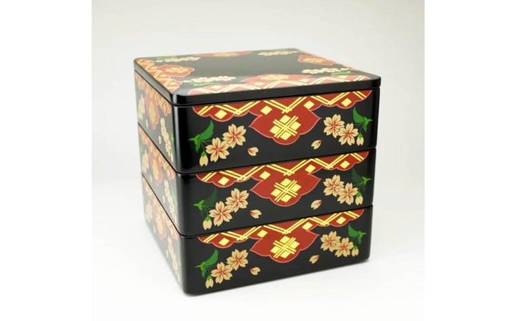 秀衡塗 秀衡さくら重(3段・7寸) / 漆器 食器 重箱 お重 漆塗 うるし