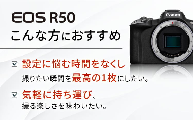 Canon EOS R50 ダブルズームキット 1年保証付 ブラック / ホワイト（RF