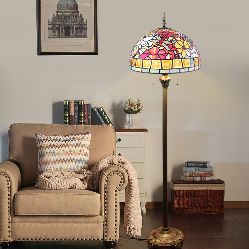 フロアスタンド ステンドグラスランプ フロアランプ 照明器具 書斎