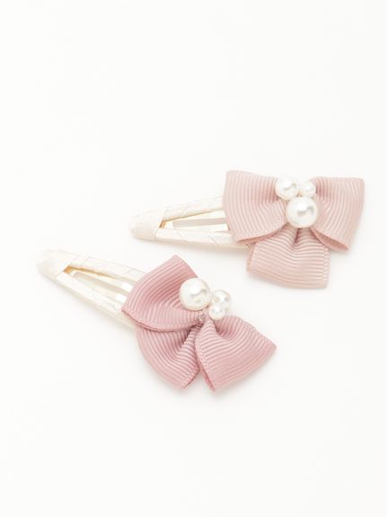 フォーマル対応]リボンモチーフヘアクリップ（ヘッドアクセサリー