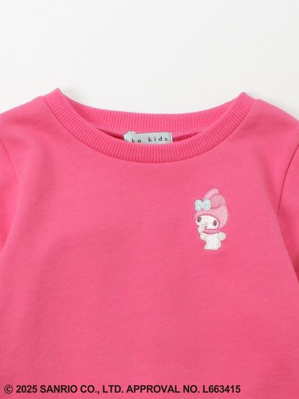 ハッカキッズ×サンリオキャラクターズ】ワンポイント刺繍裏毛