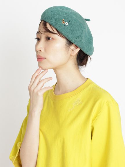 プチフルール刺繍ぽこぽこベレー帽（ベレー帽）｜SUPER HAKKA