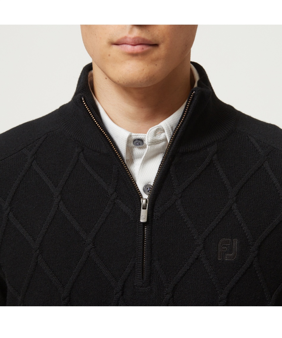 フットジョイ(FootJoy) ゴルフウェア セーター アーガイル防風ハーフ