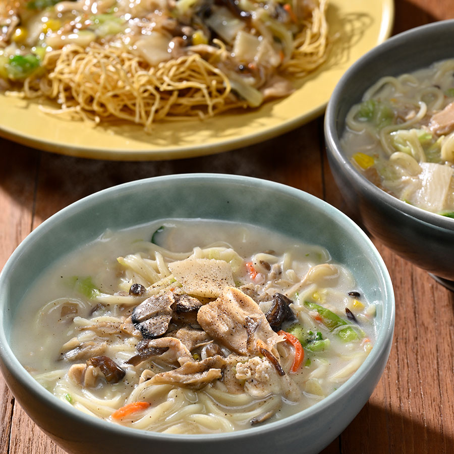 雲仙きのこ本舗】滋味長崎ちゃんぽん・皿うどんセット｜おとなの週末お