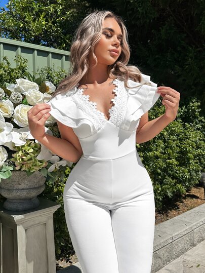 ワンピース Her Lip to Bicolor-Trim Flared Romper Bicolor-Trim