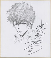 谷口守泰直筆イラスト入り色紙[蒼き流星SPTレイズナー]