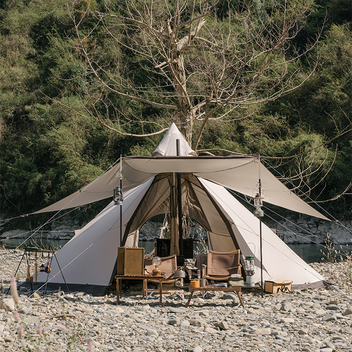 Naturehike Campfire 八角形 ワンポールテント 5~8人用 高280cm 煙突穴