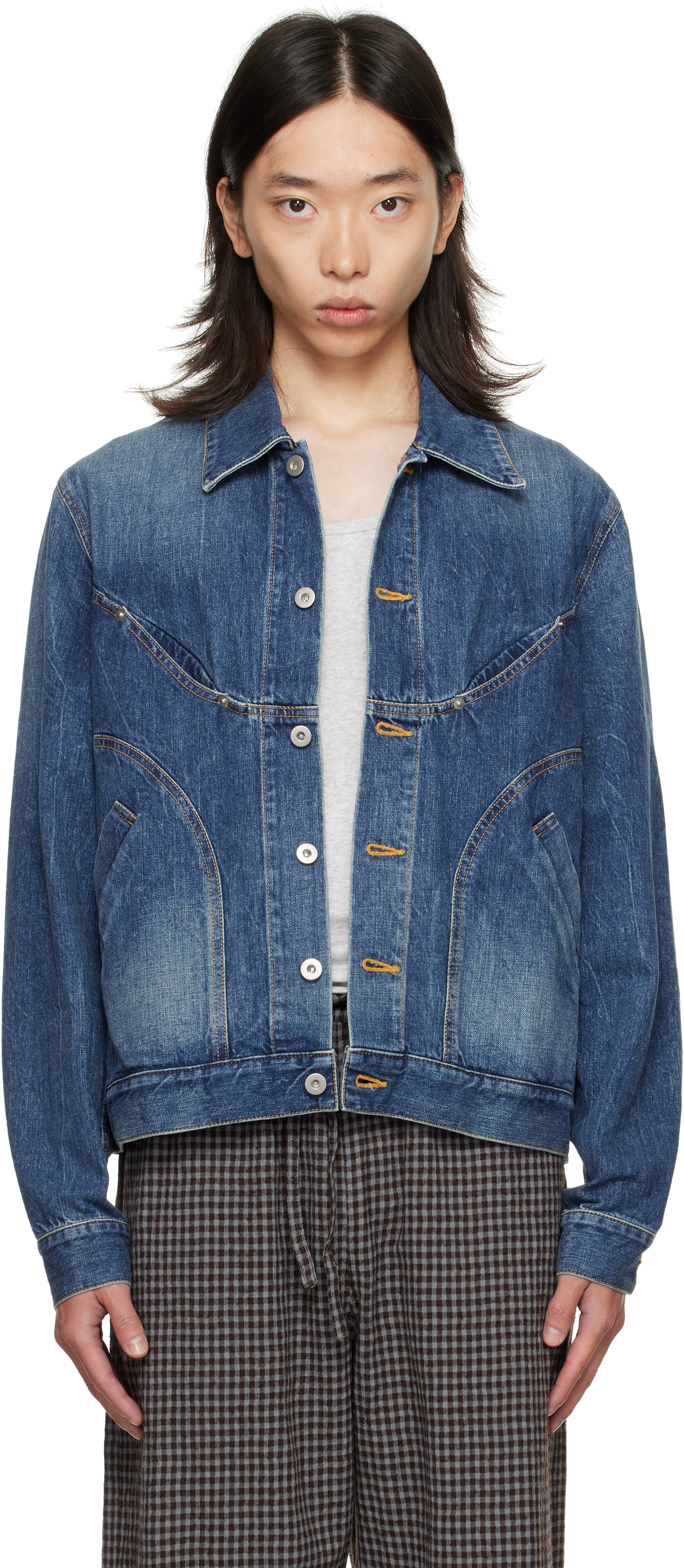 Blue Jiji Denim Jacket by SAGE NATION on Sale