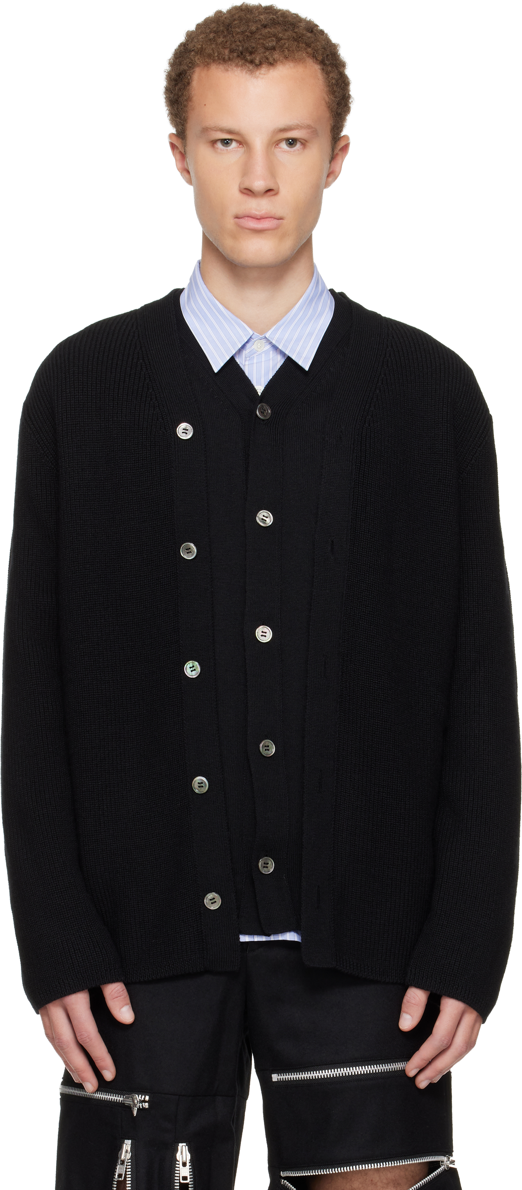 Comme des Garçons Homme Plusのブラック ウーステッドウール ハーフ