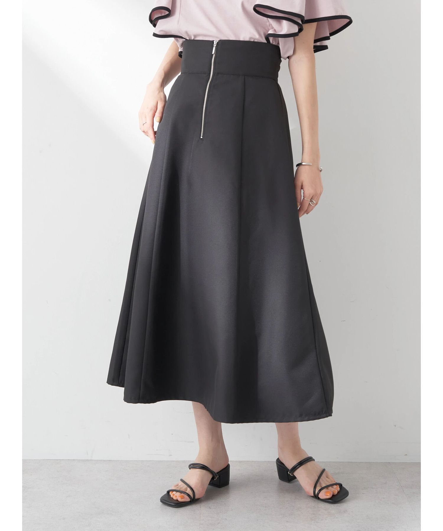 フロントジップフレアスカート/earth music&ecology（アース