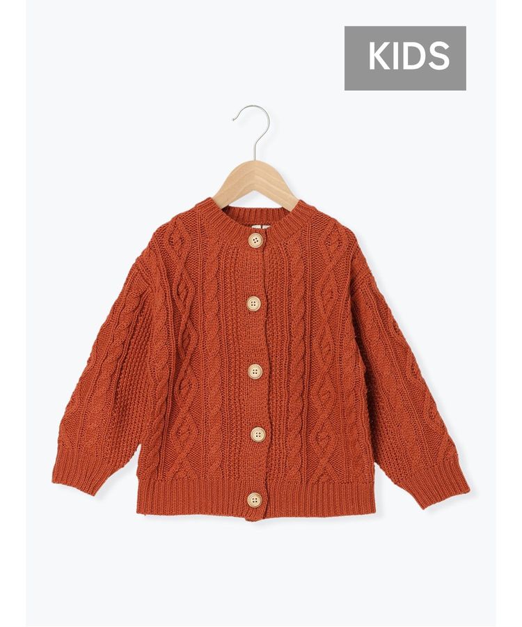 KIDS】【マシンウォッシャブル】ケーブルニットカーディガン/Samansa