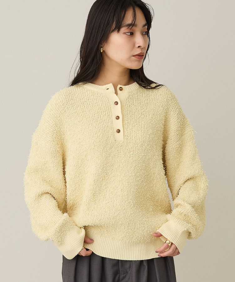 洗える/ネップヘンリーネックニットプルオーバー/CRAFT STANDARD