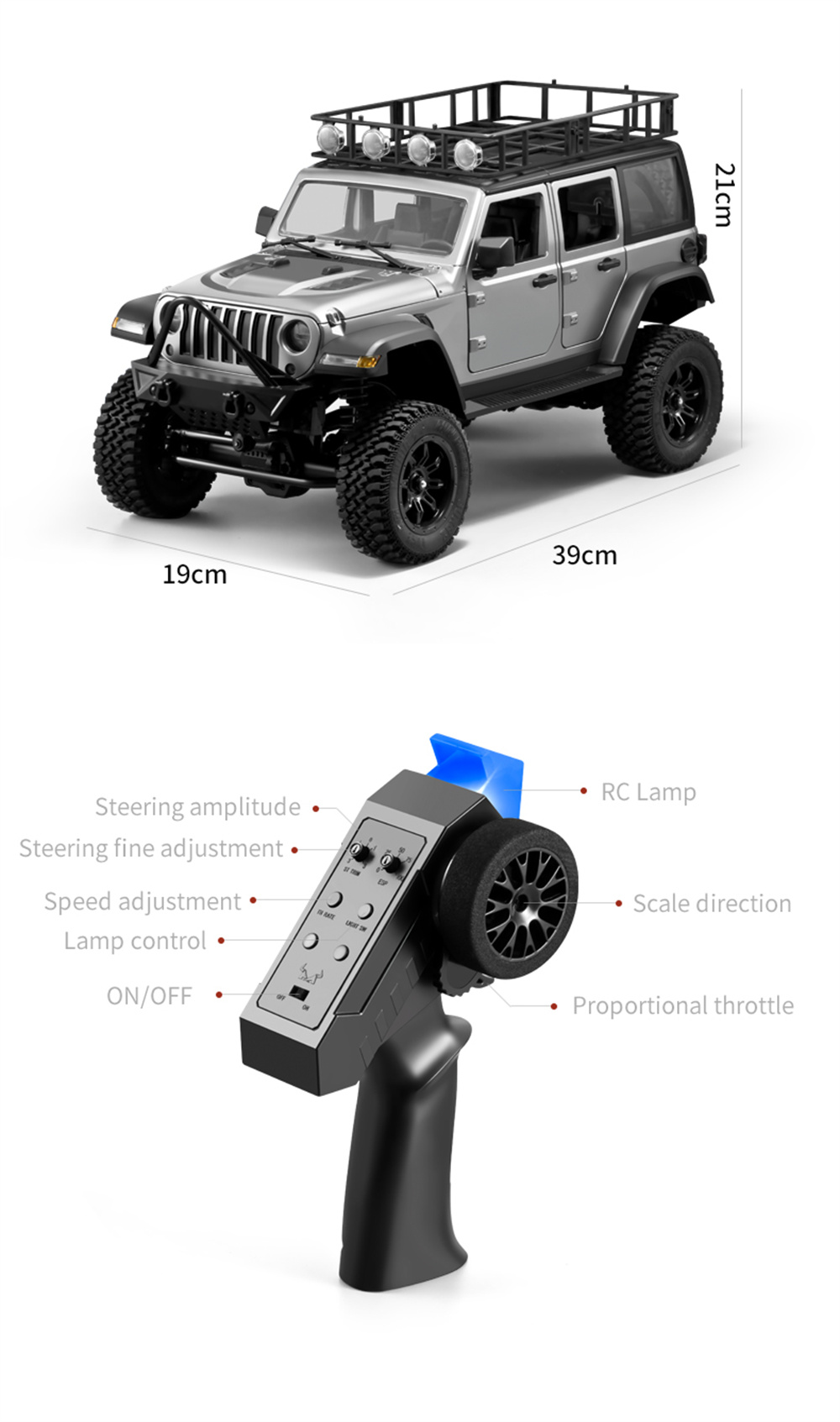 MNRC MN128 RTR 1/12 2.4G 4WD RC Car LED Light Rock Crawler