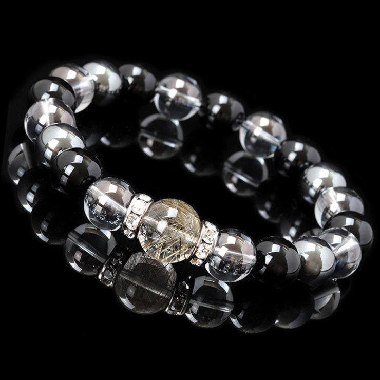 X.G】オーラブレス シルバールチルクォーツ12mm｜天然石