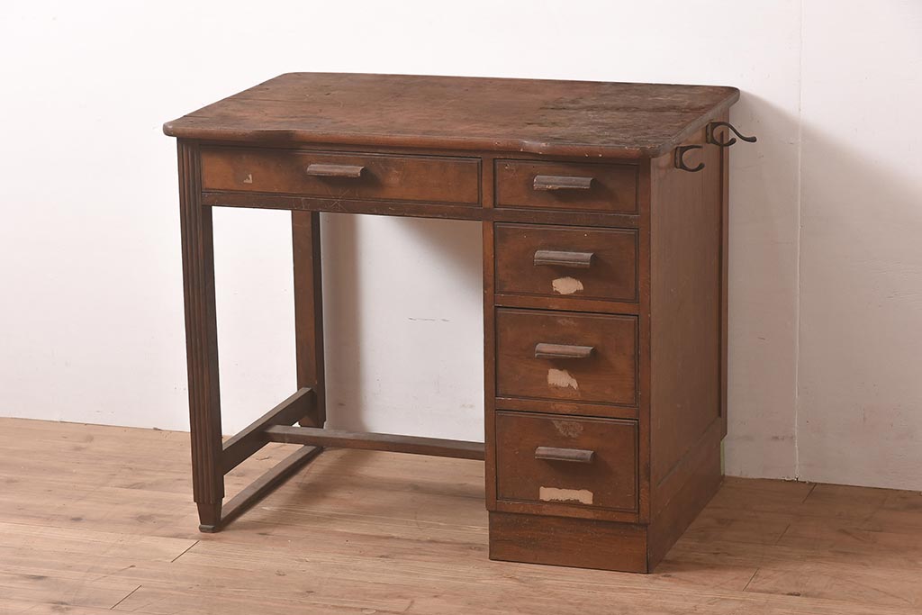 三越ブルージュ 高級デスク アンティーク 書斎机 昭和レトロ 三越