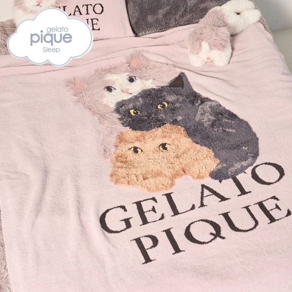 ジェラートピケ スリープ CAT柄 プリント毛布 ジェラピケ gelato pique