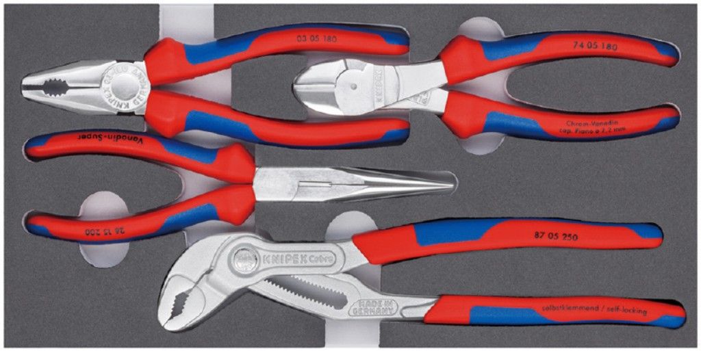 Webike | KNIPEX クニペックス 4本組 プライヤーセット(ウレタントレイ