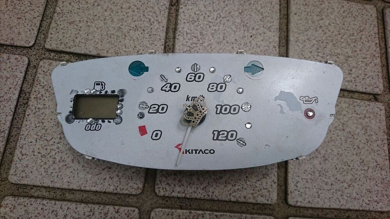 YAMAHA リモコンジョグ「キタコ120km／hスピードメーターをニコイチで