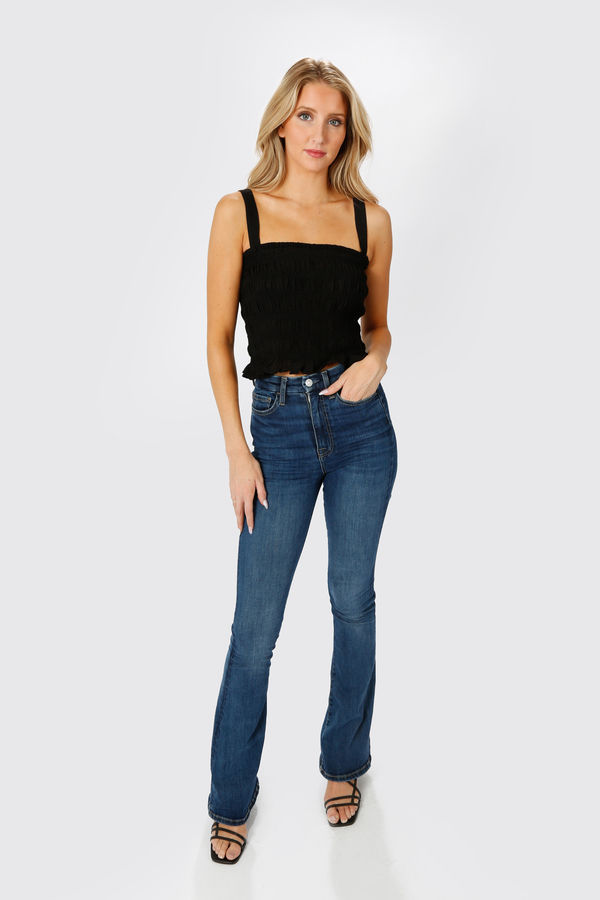 Adele Smocked Top - Black - $16 | Tobi US